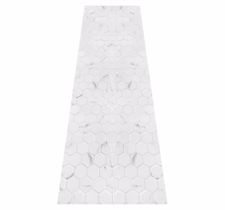 Alfombra de vinilo para cocina azulejos hexagonales grises - TenVinilo