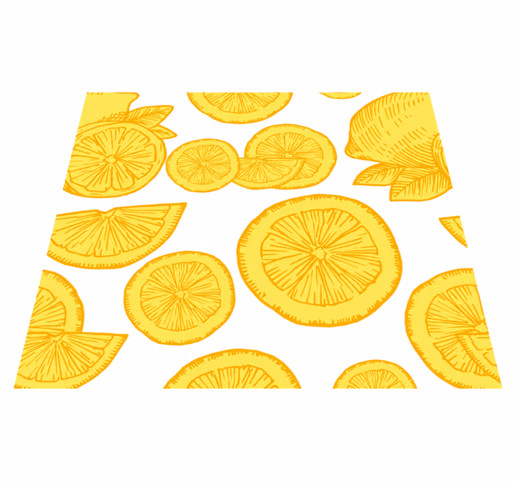 Alfombra de vinilo para cocina dibujo de naranjas y limones - TenVinilo