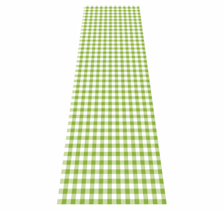 Alfombra de vinilo para cocina diseño cuadros verdes - TenVinilo