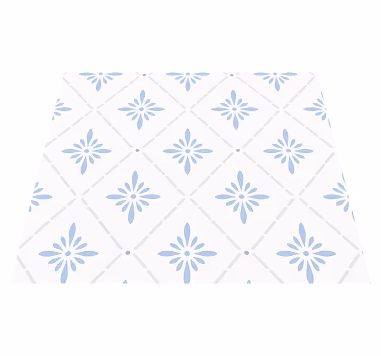 Alfombra de vinilo para cocina azulejos romboides azules - TenVinilo