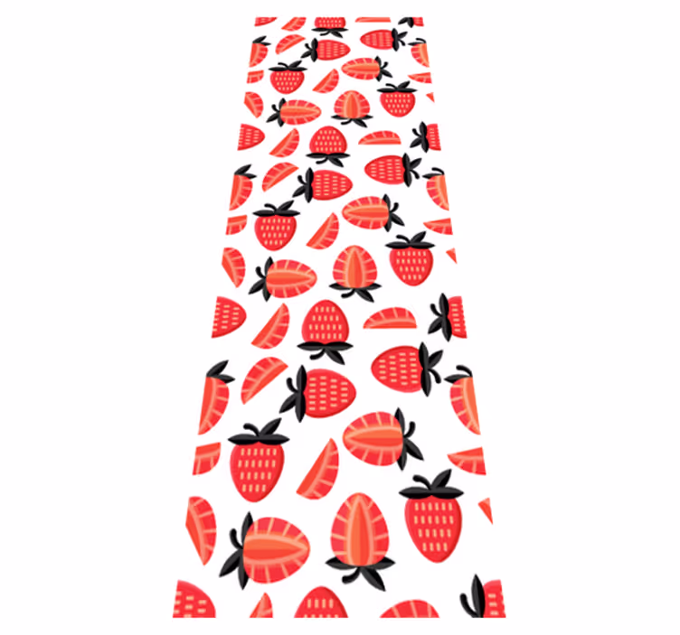 Alfombra de vinilo para cocina con diseño de fresas rojas - TenVinilo