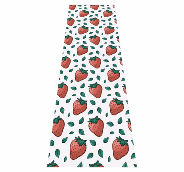 Alfombra de vinilo para cocina fresas jugosas verdes - TenVinilo