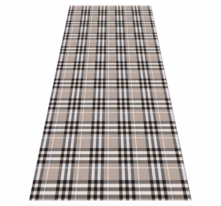 Alfombra de vinilo para cocina en tartán escocés gris - TenVinilo