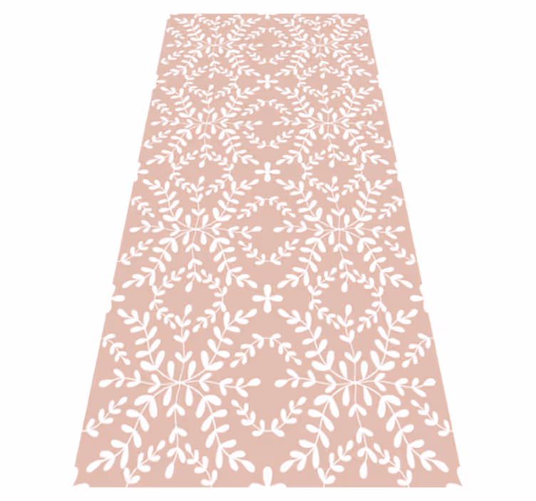 Alfombra vinílica flores diseño de hojas vintage - TenVinilo