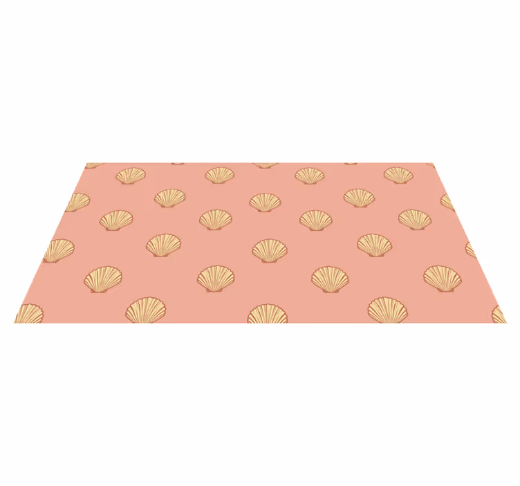Alfombra vinílica flores decoración con conchas - TenVinilo