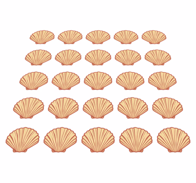 Alfombra vinílica flores diseño de conchas marinas - TenVinilo