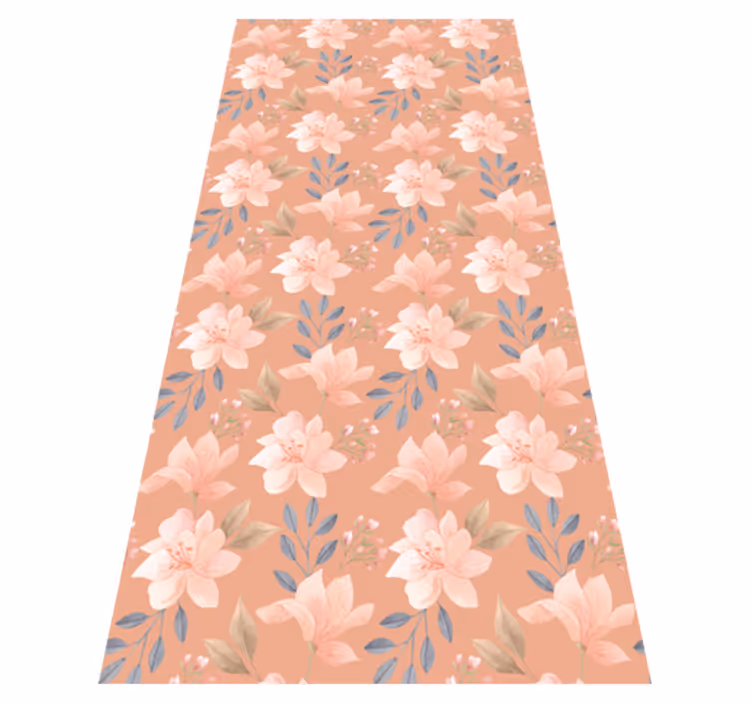 Alfombra vinílica flores patrón floral en brotes - TenVinilo