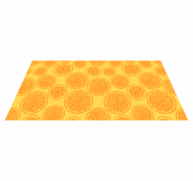 Alfombra vinílica flores diseño de rodajas de cítricos - TenVinilo