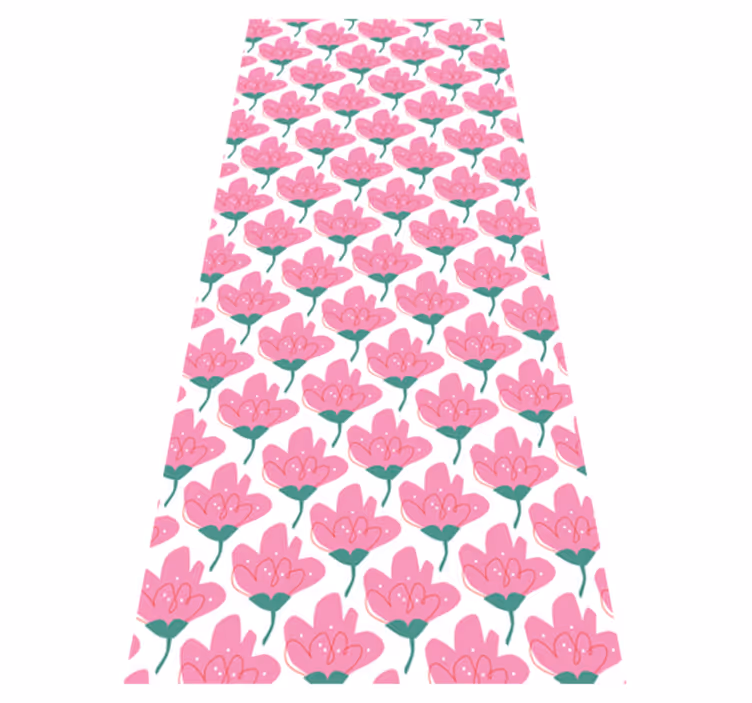 Alfombra vinílica dormitorio flores rosas - TenVinilo