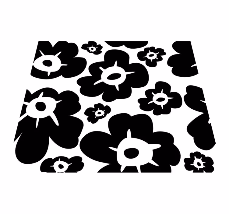 Alfombra vinílica dormitorio amapola negra - TenVinilo