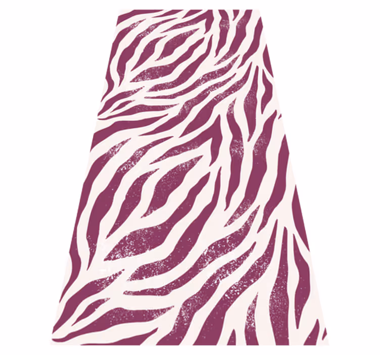 Alfombra vinílica animal print cebra morada y blanca - TenVinilo