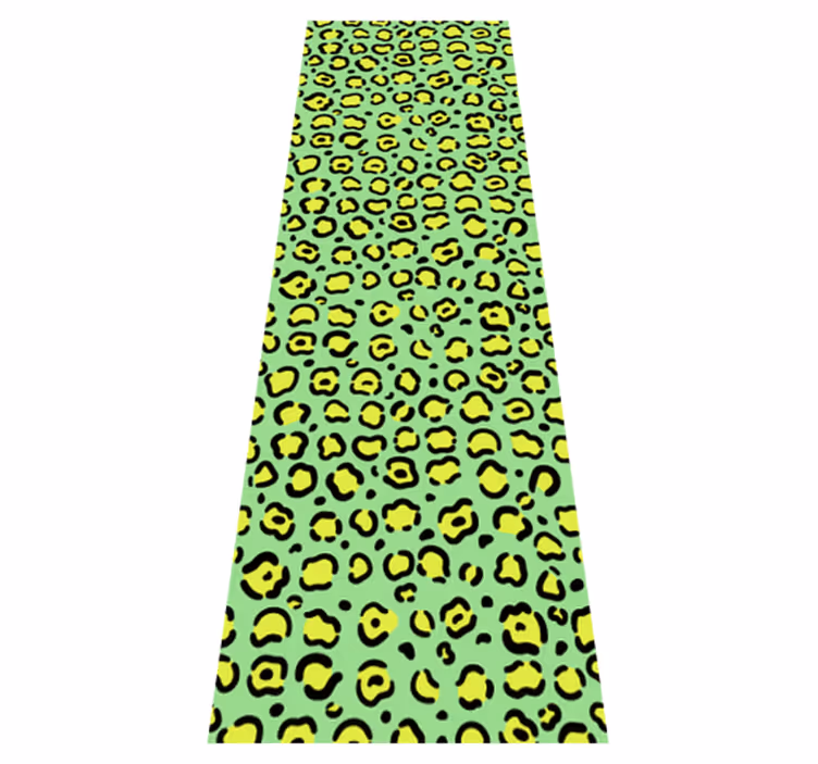 Alfombra vinílica animal print leopardo colorido pistache - TenVinilo