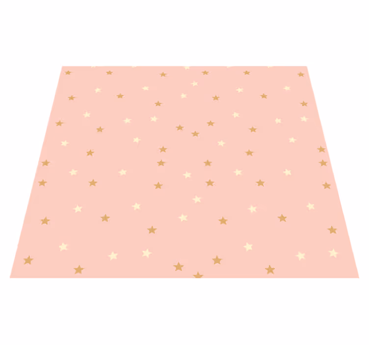 Alfombra vinílica de estrellas pequeñas doradas sobre rosa - TenVinilo