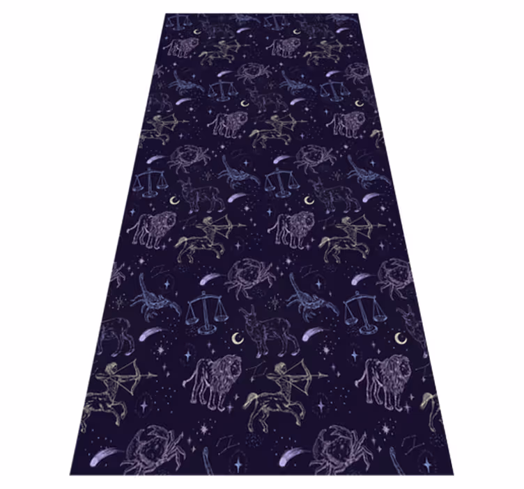 Alfombra vinílica de estrellas patrón de constelaciones - TenVinilo