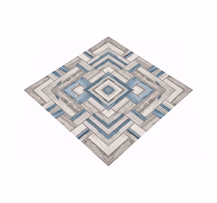 Alfombra vinílica salón azulejos de madera rústica - TenVinilo