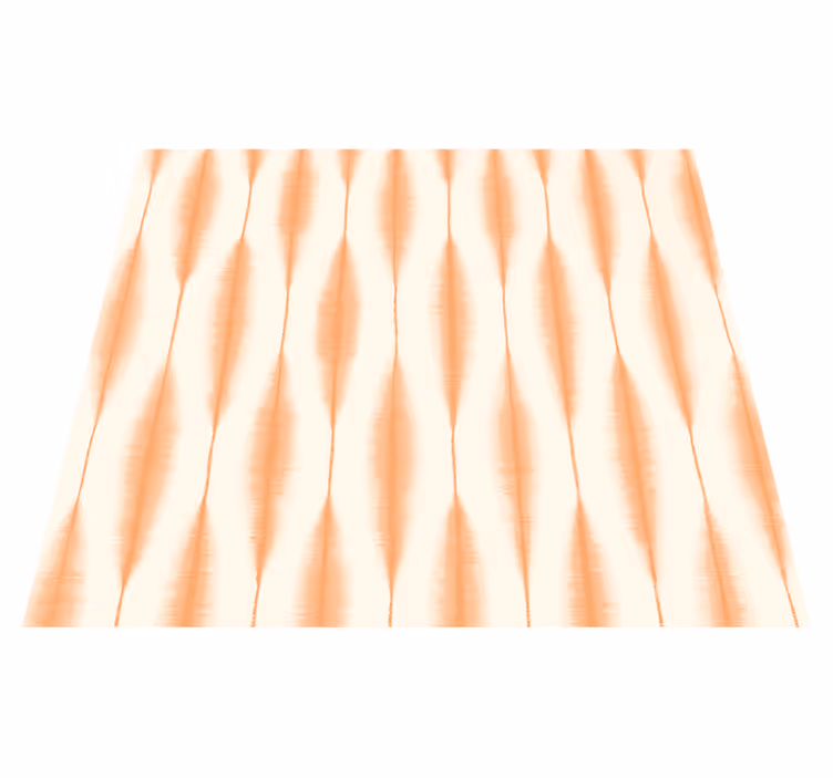 Alfombra vinílica geométrica ikat kasuri naranja - TenVinilo