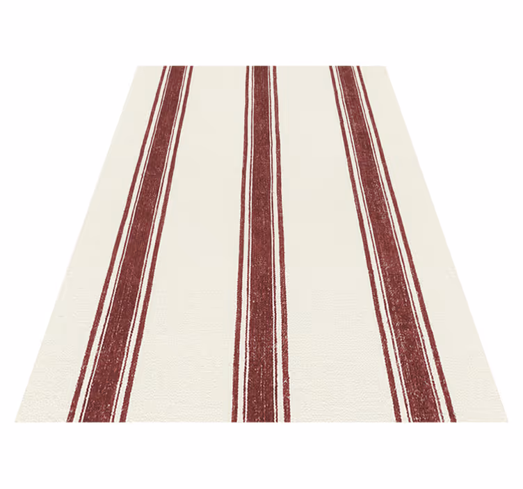 Alfombra vinílica geométrica líneas verticales rojas - TenVinilo