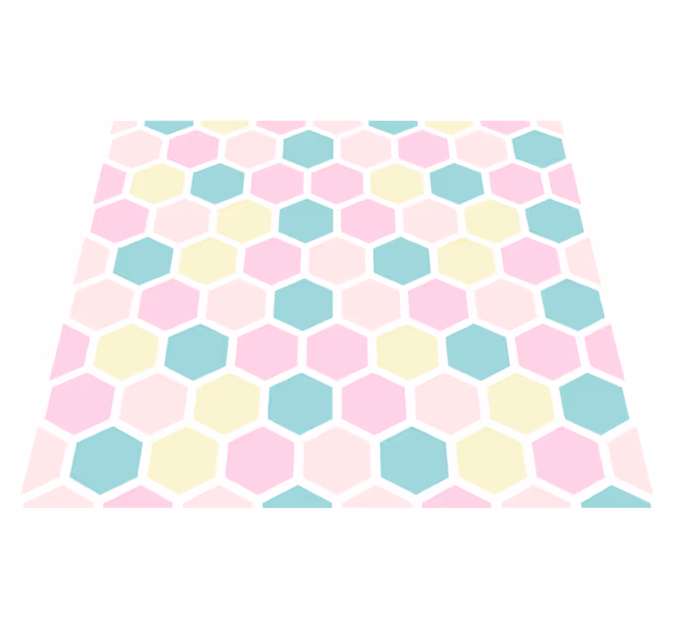 Alfombra vinílica geométrica en tonos pastel - TenVinilo