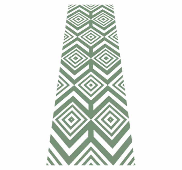 Alfombra vinílica geométrica rombos verdes - TenVinilo