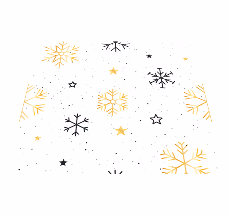 Alfombra vinílica navidad copos de nieve dorados - TenVinilo