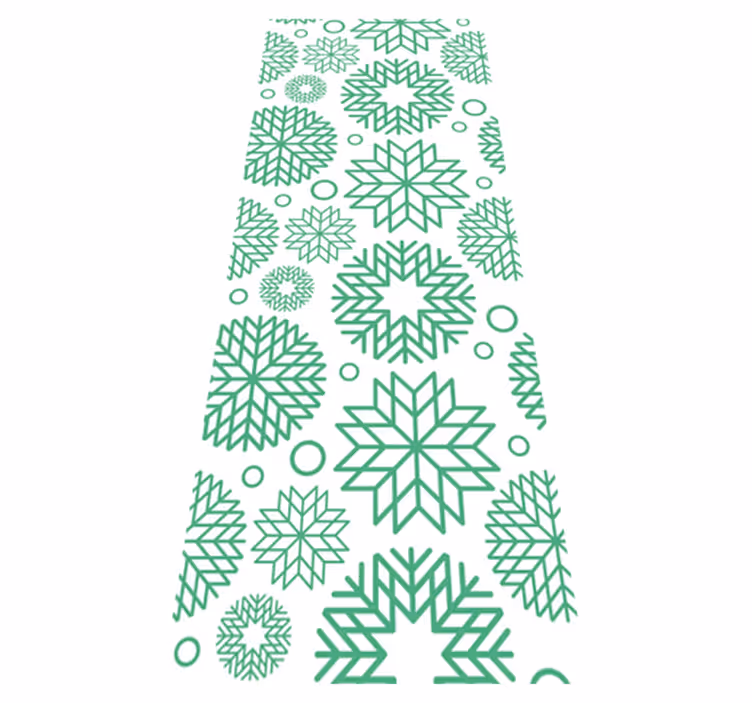 Alfombra vinílica navidad copos de nieve verdes - TenVinilo