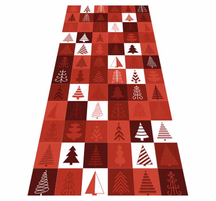 Alfombra vinílica navidad diseño de patchwork - TenVinilo