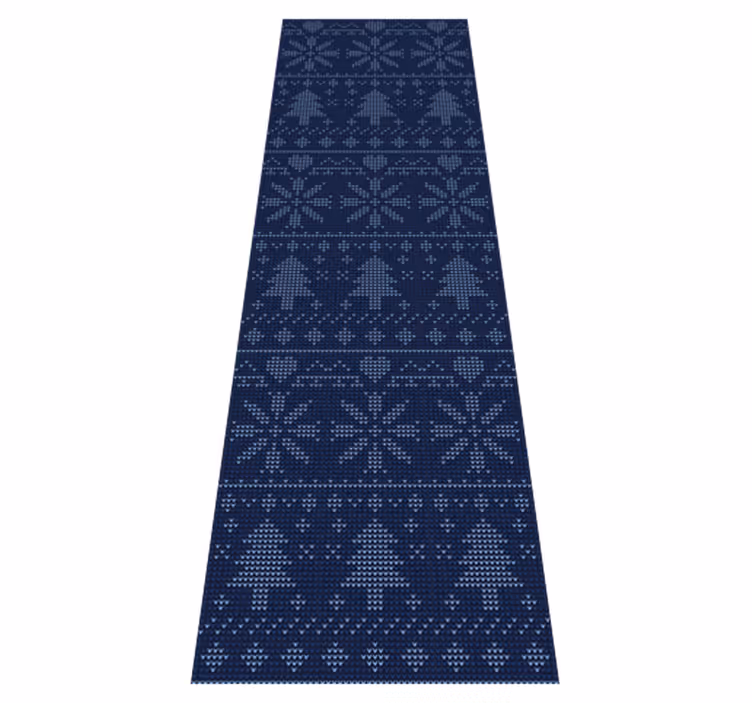 Alfombra vinílica navidad patrón de punto azul marino - TenVinilo