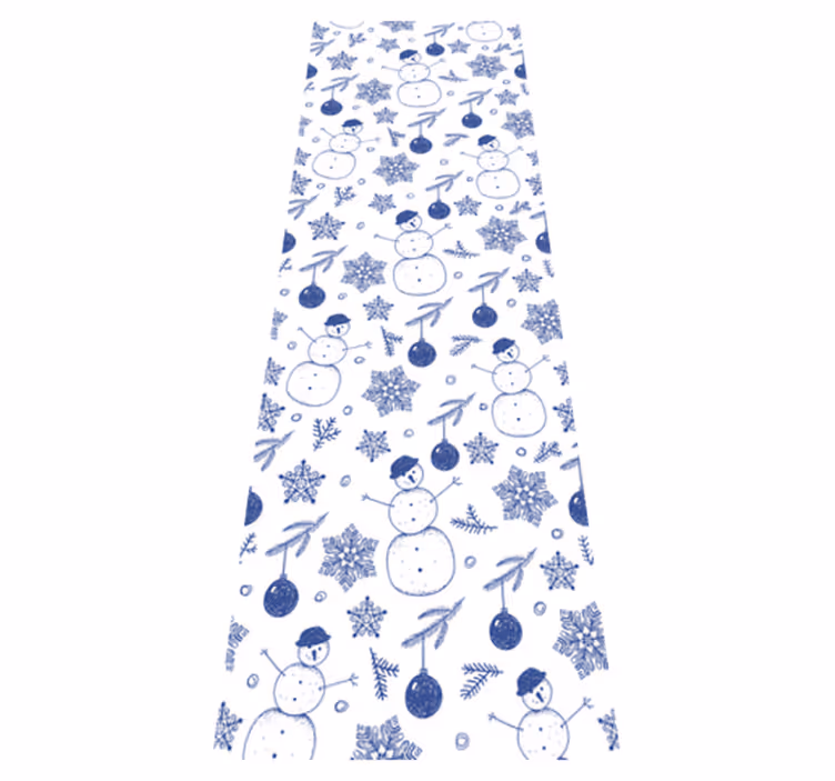 Alfombra vinílica navidad diseño invernal azul - TenVinilo