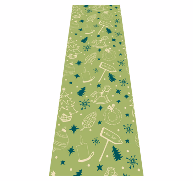 Alfombra vinílica navidad fondo verde navideño - TenVinilo