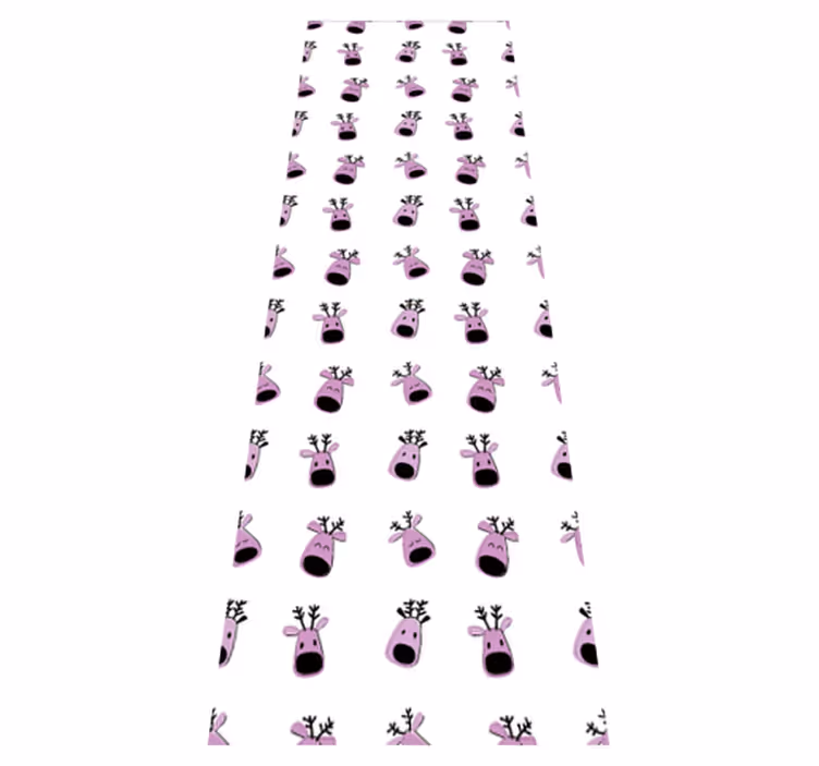 Alfombra vinílica navidad patrón ciervo rosa - TenVinilo