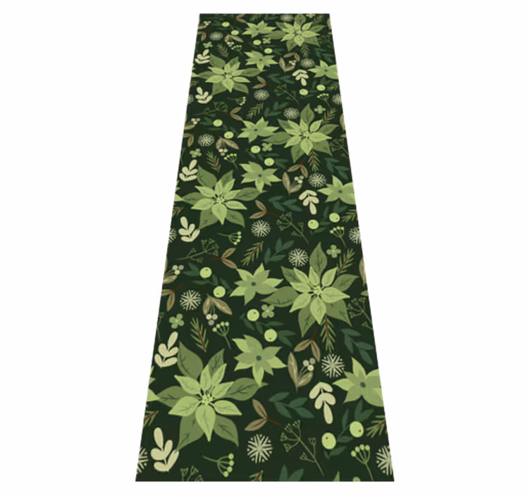 Alfombra vinílica navidad decoraciones navideñas verdes - TenVinilo