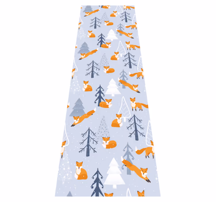 Alfombra vinílica dormitorio diseño de zorros en invierno - TenVinilo
