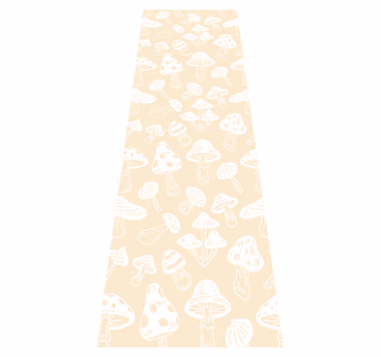Alfombra vinílica dormitorio diseños de champiñones beige - TenVinilo