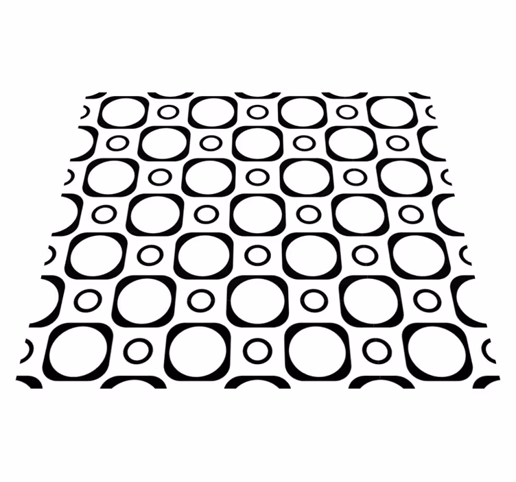 Alfombra vinílica dormitorio baldosas blanco y negro - TenVinilo