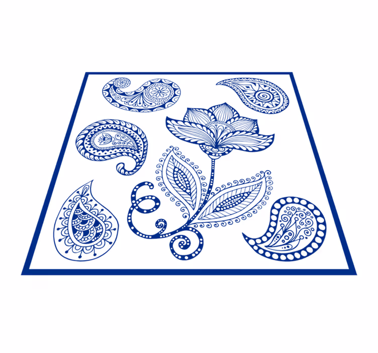 Alfombra vinílica naturaleza paisley botánico - TenVinilo