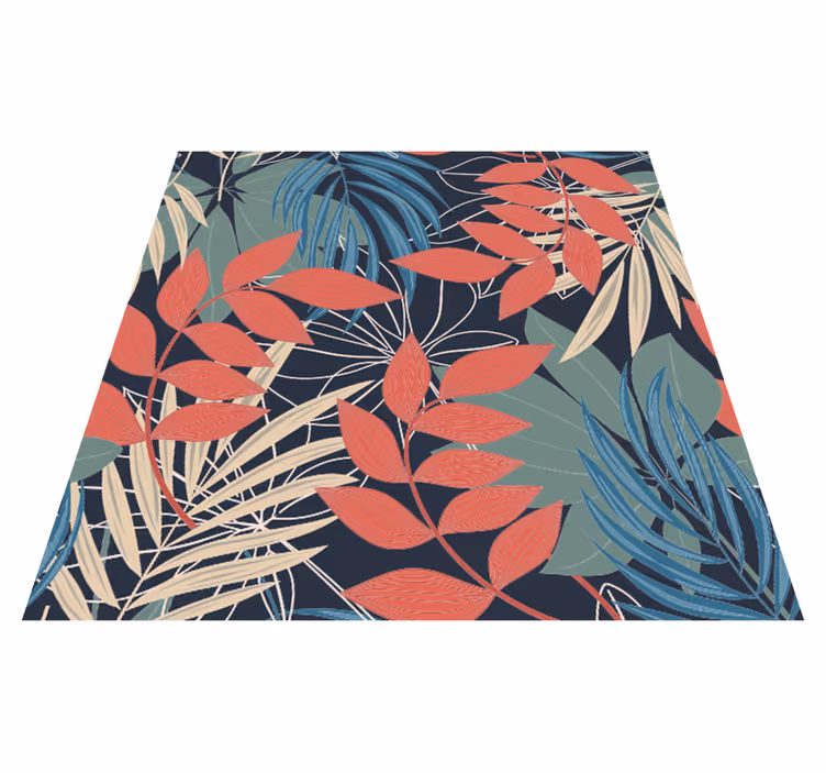 Alfombra vinílica flores diseño moderno elegante - TenVinilo