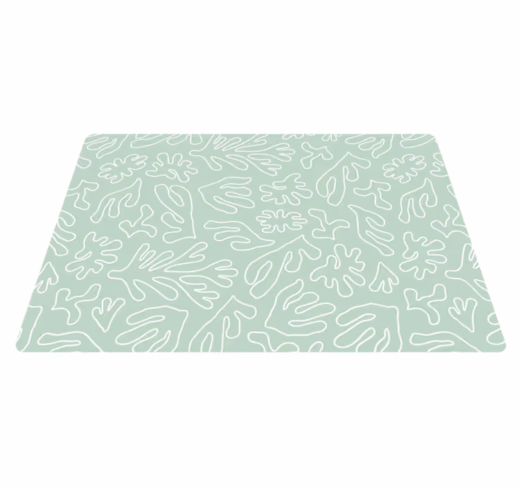 Alfombra vinílica flores algas marinas green think - TenVinilo