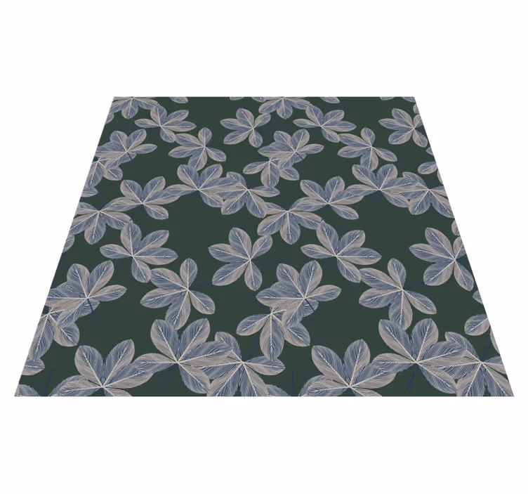 Alfombra vinílica flores diseño hojas oscuras - TenVinilo