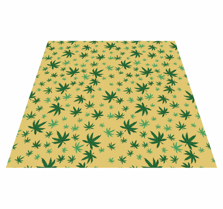 Alfombra vinílica flores patrón de cannabis sin costuras - TenVinilo