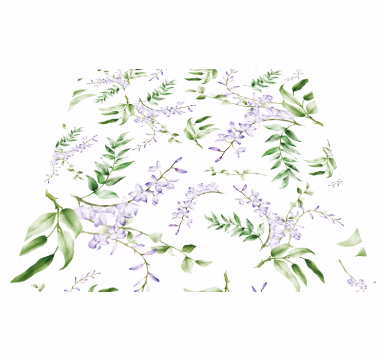 Alfombra vinílica flores lavanda para ventana - TenVinilo