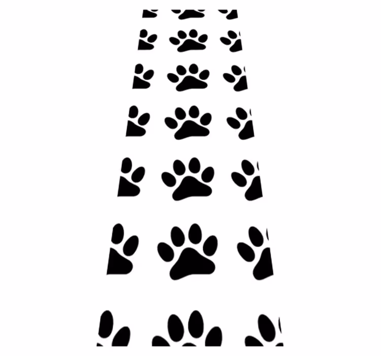 Alfombra vinílica dormitorio huellas de perro negras - TenVinilo
