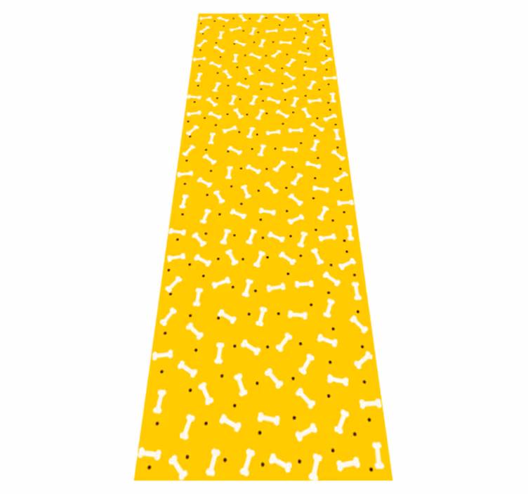 Alfombra vinílica dormitorio hueso de perro amarillo - TenVinilo
