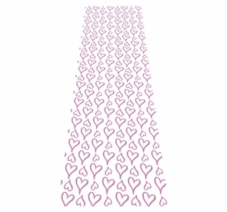 Alfombra vinílica dormitorio íconos de corazón rosa - TenVinilo