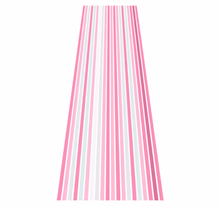 Alfombra vinílica dormitorio diseño vertical rosa y blanco - TenVinilo
