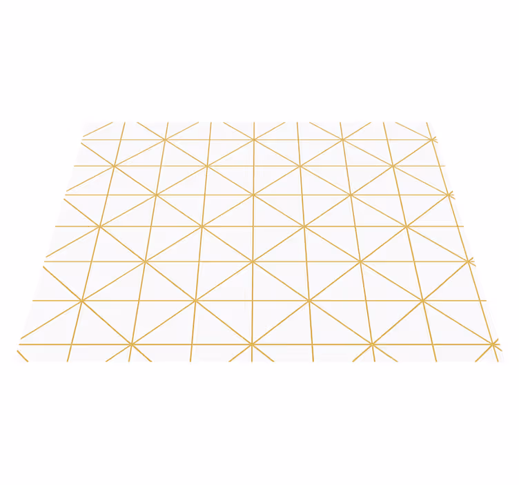 Alfombra vinílica dormitorio geométrica dorada - TenVinilo