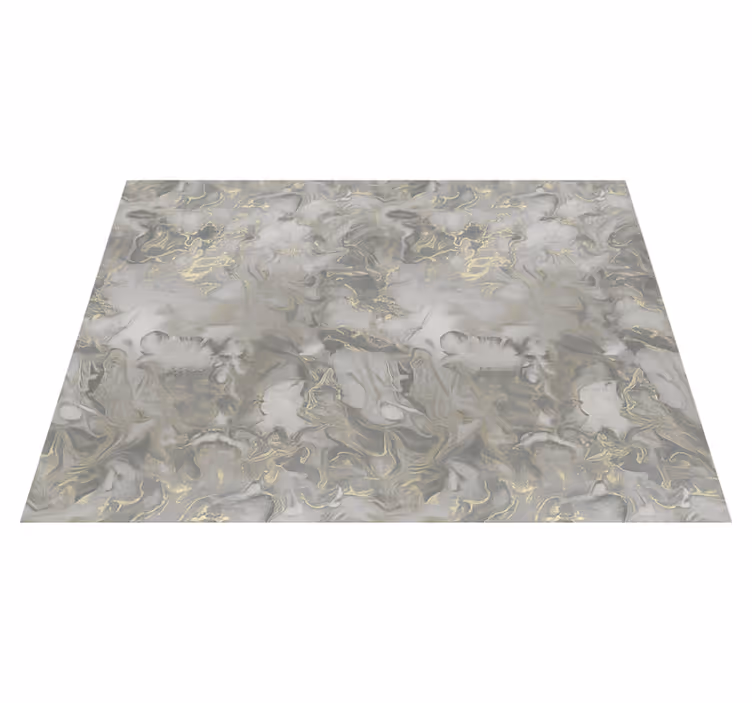 Alfombra vinílica dormitorio mármol líquido gris metálico - TenVinilo