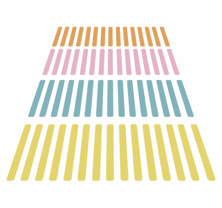 Alfombra vinílica geométrica y pegatinas de colores confeti - TenVinilo