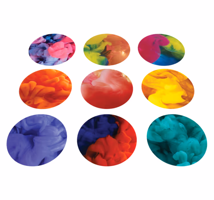 Alfombra vinílica geométrica y set de pegatinas coloridas - TenVinilo