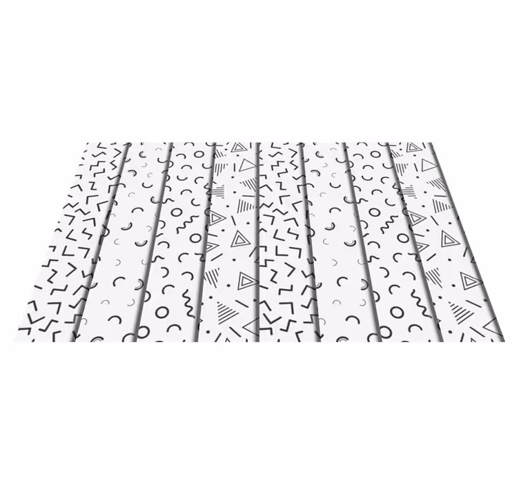 Alfombra vinílica geométrica formas geométricas retro - TenVinilo
