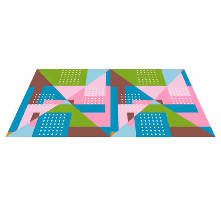 Alfombra vinílica geométrica patrón pastel - TenVinilo